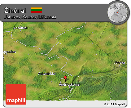 Satellite 3D Map of Žinėnai