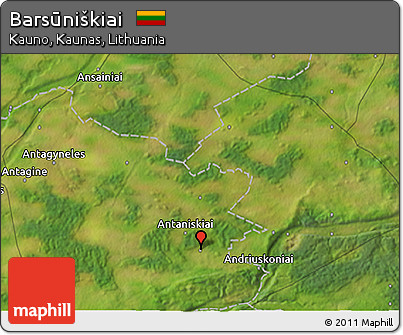Satellite 3D Map of Barsūniškiai