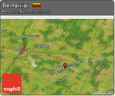 Satellite 3D Map of Beinaičiai