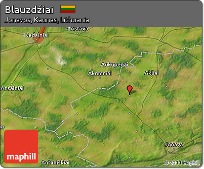 Satellite 3D Map of Blauzdžiai