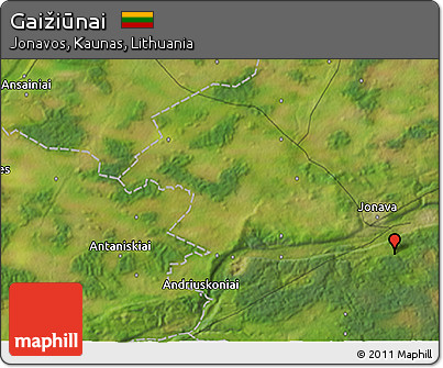 Satellite 3D Map of Gaižiūnai