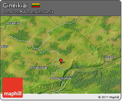 Satellite 3D Map of Gineikiai
