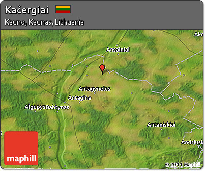 Satellite 3D Map of Kačergiai