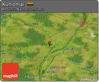 Satellite 3D Map of Kunioniai