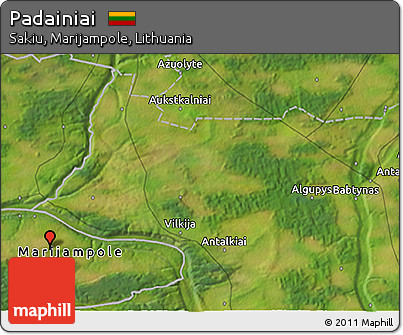Satellite 3D Map of Padainiai