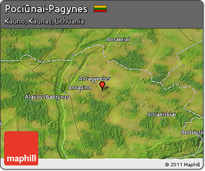 Satellite 3D Map of Pociūnai-Pagynės