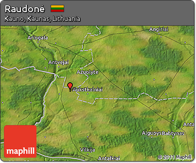 Satellite 3D Map of Raudonė