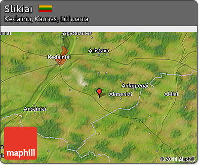 Satellite 3D Map of Slikiai