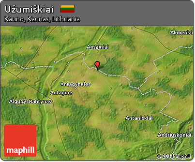 Satellite 3D Map of Užumiškiai