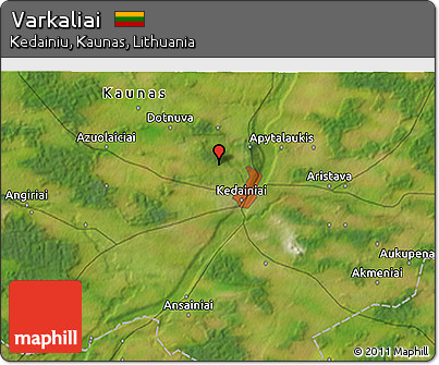 Satellite 3D Map of Varkaliai