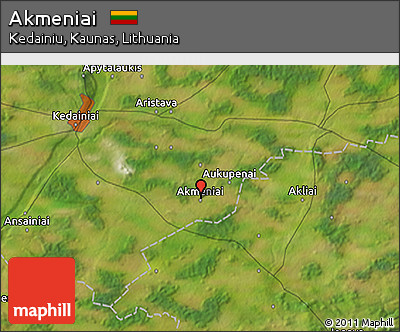 Satellite 3D Map of Akmeniai