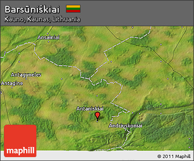 Satellite 3D Map of Barsūniškiai