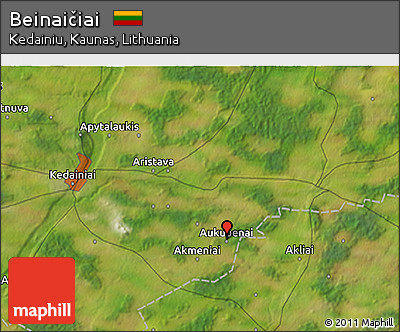 Satellite 3D Map of Beinaičiai