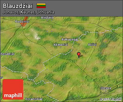 Satellite 3D Map of Blauzdžiai