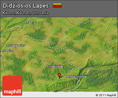 Satellite 3D Map of Didžiosios Lapės