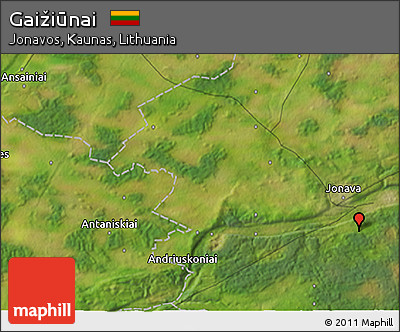 Satellite 3D Map of Gaižiūnai