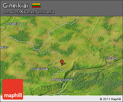 Satellite 3D Map of Gineikiai