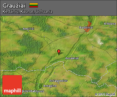 Satellite 3D Map of Graužiai