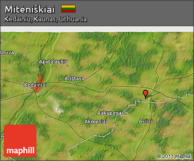 Satellite 3D Map of Mitėniškiai