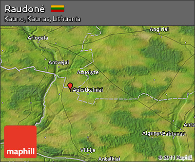 Satellite 3D Map of Raudonė
