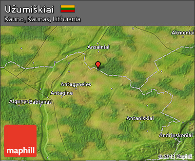 Satellite 3D Map of Užumiškiai