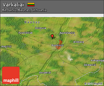 Satellite 3D Map of Varkaliai