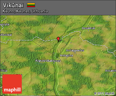 Satellite 3D Map of Vikūnai