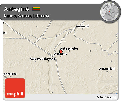 Shaded Relief 3D Map of Antaginė