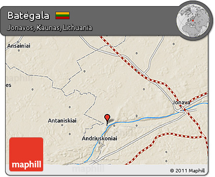 Shaded Relief 3D Map of Batėgala