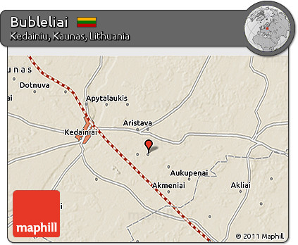 Shaded Relief 3D Map of Bubleliai