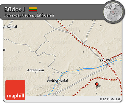 Shaded Relief 3D Map of Būdos I