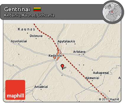 Shaded Relief 3D Map of Gentrinai