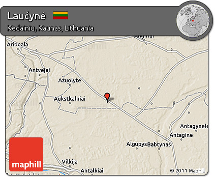Shaded Relief 3D Map of Laučynė