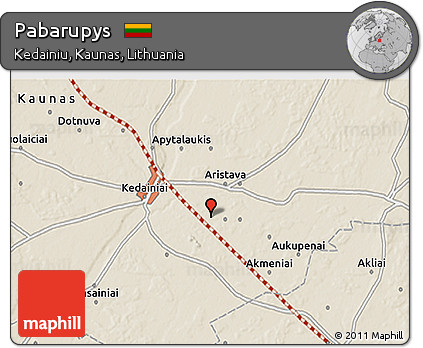 Shaded Relief 3D Map of Pabarupys