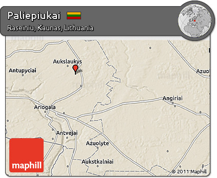 Shaded Relief 3D Map of Paliepiukai