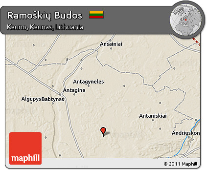 Shaded Relief 3D Map of Ramoškių Budos