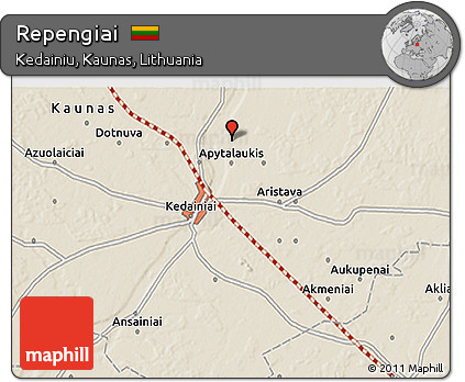 Shaded Relief 3D Map of Repengiai