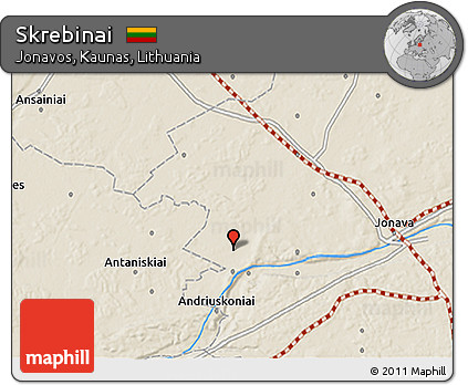 Shaded Relief 3D Map of Skrebinai