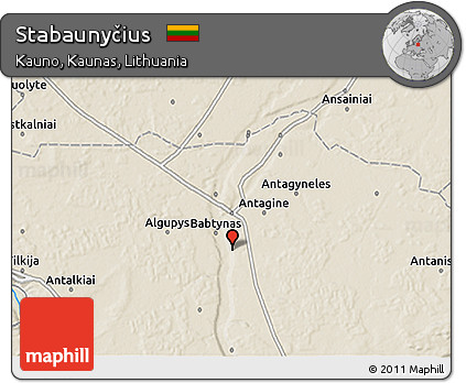 Shaded Relief 3D Map of Stabaunyčius