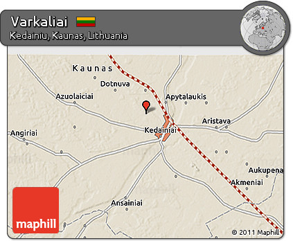 Shaded Relief 3D Map of Varkaliai