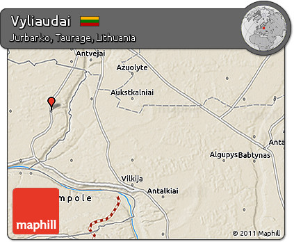 Shaded Relief 3D Map of Vyliaudai