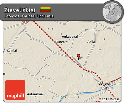 Shaded Relief 3D Map of Žieveliškiai