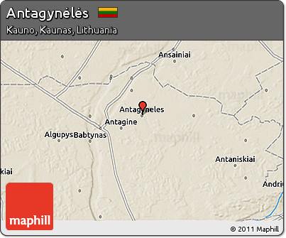 Shaded Relief 3D Map of Antagynėlės
