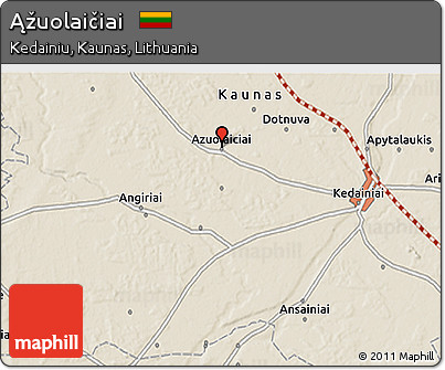 Shaded Relief 3D Map of Ąžuolaičiai