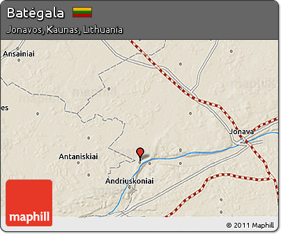 Shaded Relief 3D Map of Batėgala