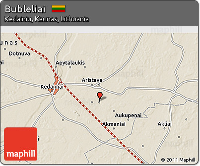 Shaded Relief 3D Map of Bubleliai