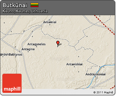 Shaded Relief 3D Map of Butkūnai