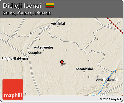 Shaded Relief 3D Map of Didieji Ibėnai