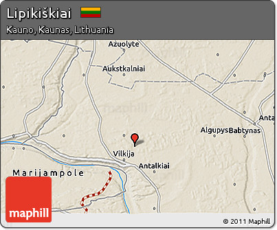 Shaded Relief 3D Map of Lipikiškiai