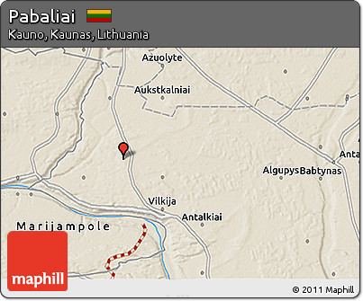 Shaded Relief 3D Map of Pabaliai